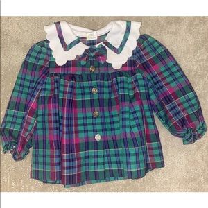 Vintage Baby Togs Girls Dress Size 2 Frilly Fancy Jewel Tone Long Sleeve 90s
